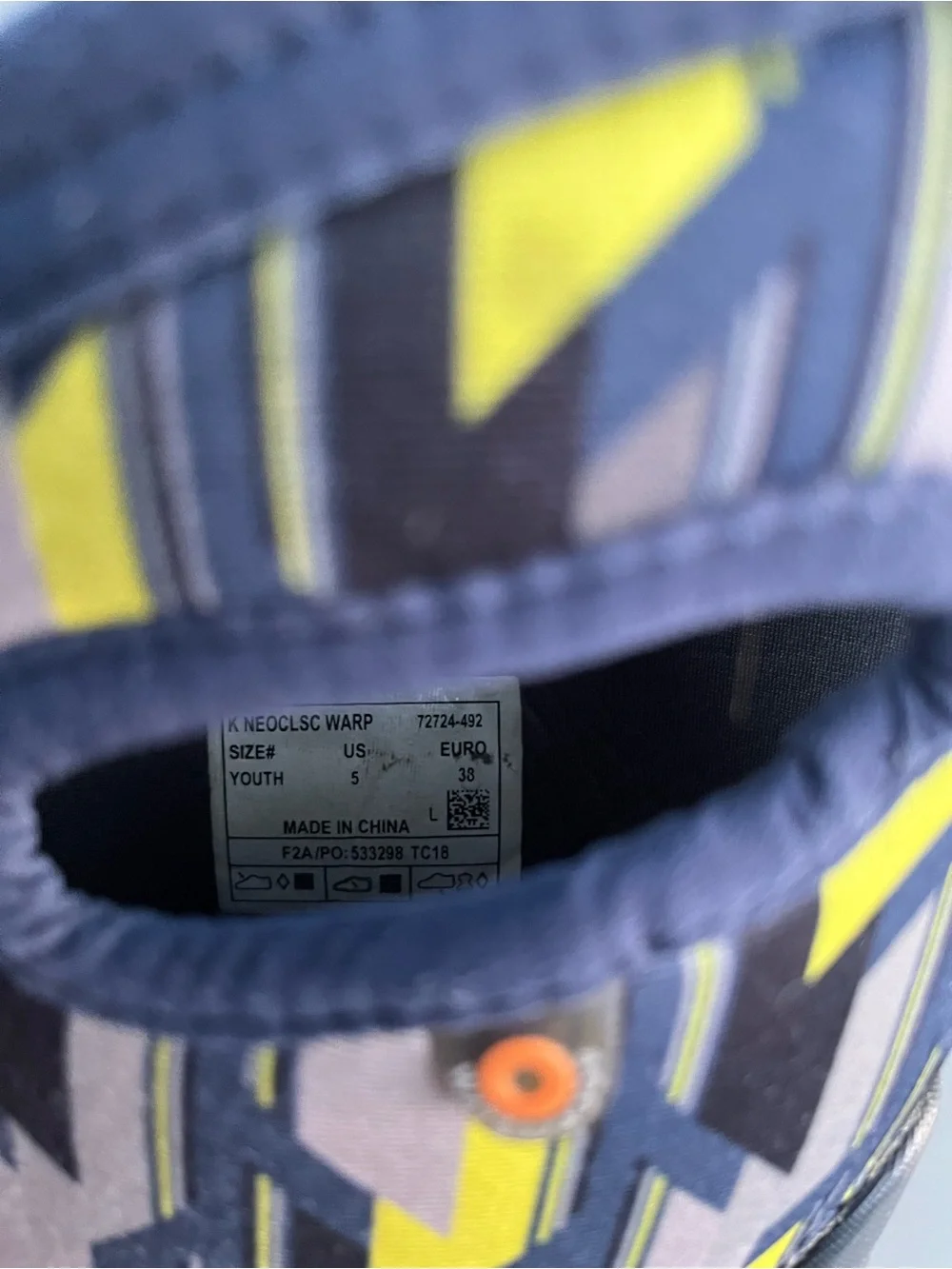 Bogs Kids Navy, Yellow & Gray Geometric Waterproof Boots
